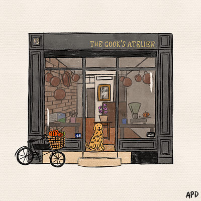 The Cook's Atelier architecture art bespoke digital illustration drawing illustration procreate shopfront