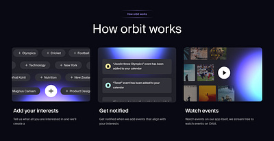 A bento grid for Orbit bento colors design product design typography ui website