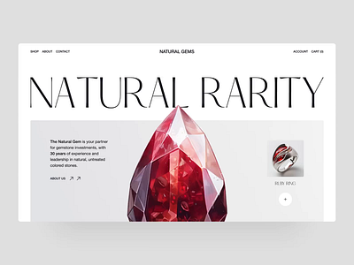 Natural Gems Website animation cuberto development footer gems journal landing page menu motion design natural ruby ui ux