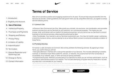 Daily UI #089 challenge dailyui terms of service tos