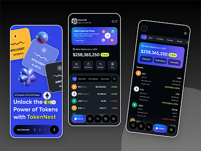 Crypto Trading Mobile App Design app design app development bitcoin blockchain crypto crypto app crypto currency crypto exchange crypto wallet finance financial app graphic design illustration mobile app nft token trading trading app ui ux