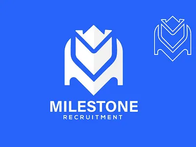 Milestone Recruitment logo Design (M letter logo) abstract brand identity branding design graphic design identity identity branding letter logo logos m letter logo m logo icon modern logo monogram symbol technology vector