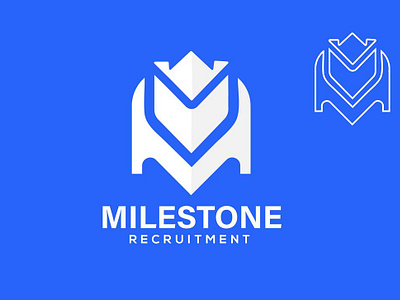 Milestone Recruitment logo Design (M letter logo) abstract brand identity branding design graphic design identity identity branding letter logo logos m letter logo m logo icon modern logo monogram symbol technology vector