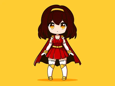 A Cute Super Girl animation branding cartoon character design graphic design icon illustration logo ui