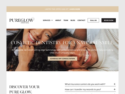 Pureglow – Natural, Elegant, and Radiant Website branding dentist dentistry design doctor health healthcare healthcare website homepage landing page landingpage logo medical medical web medicine ui ux web web design website