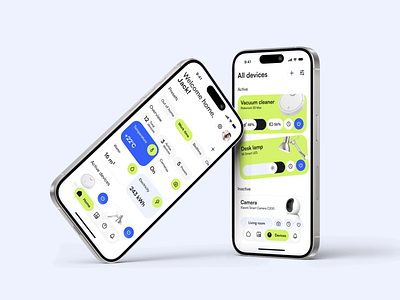 🏡Mobile design for the smart home app | Hyperactive app blue clean colors design feed green hyperactive interface ios light mobile mobile design mockup product design smart home smart house ui user experience ux