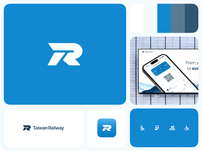 Taiwan Railway - Brand visual identity for the train application app banner blue booking brand branding color guideline icon illustration logo taipei taiwan train travel trip typography ui ux visual