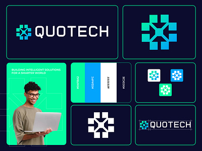 QUOTECH | Tech logo and brand identity design brand book brand guidelilne brand identity brand logo brand mark branding creative logo crypto logo cyber logo data logo design logo logo folio logo ideas logo maker logo mark logo style logo tipos software logo tech logo