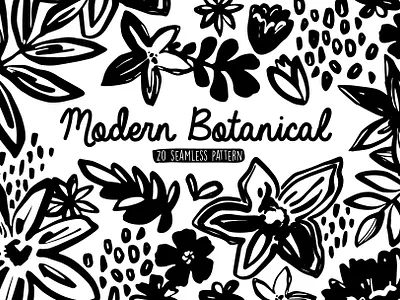 Modern botanical. Hand draw patterns abstract black blackwhite botanical brushes flora pattern flowers hand draw line modern modern flowers pattern