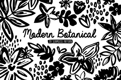 Modern botanical. Hand draw patterns abstract black blackwhite botanical brushes flora pattern flowers hand draw line modern modern flowers pattern