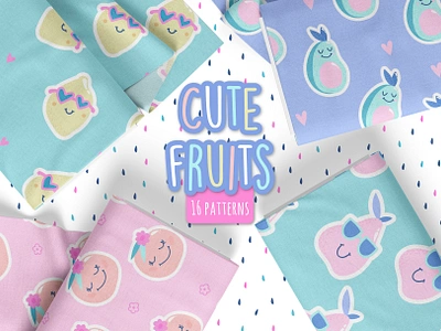 Cute fruits. Pattern collection cute fruits fabric for kids fruits fruits pattern hand draw pattern pattern collection print sticker