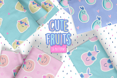 Cute fruits. Pattern collection cute fruits fabric for kids fruits fruits pattern hand draw pattern pattern collection print sticker