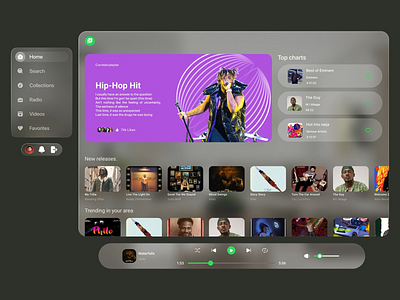 MUSIC APP PLAYER album app application audio audio player design media media player music music platform music player musicapp platform player playlist song sound soundcloud uxui web player