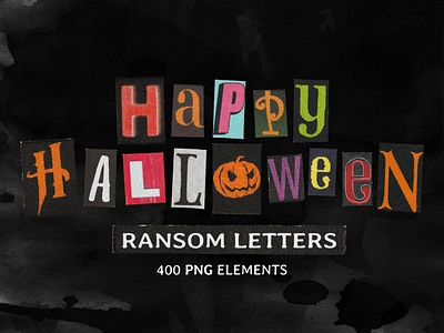 Happy Halloween 2024 Ransom Letters / PNG collage elements clipart font grunge halloween happy halloween png font ransom letters retro retro letters spooky symbols text y2k