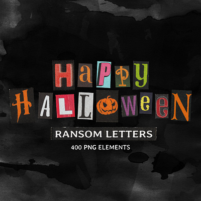 Happy Halloween 2024 Ransom Letters / PNG collage elements clipart font grunge halloween happy halloween png font ransom letters retro retro letters spooky symbols text y2k