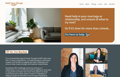 Hero section for a marriage and family therapist 30 days of web design home page homepage landing page landingpage web design webdesign