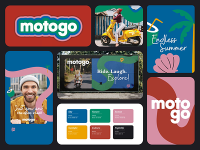 Motogo -Brand Guidelines animation bike rental brand designer brand guideline branding branding design design fun branding graphic desiger graphic design graphicdesign illustration logo logo design logo designer logodesign motion graphics quirky branding thailand visual identity