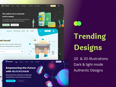 3D and 2D Illustration Web Banner 2d 3d bitcoin blockchain crypto wallet cryptocurrency dark mode education finance fintech gradient graphic design ico landing page metaverse single page ui ux web banner website