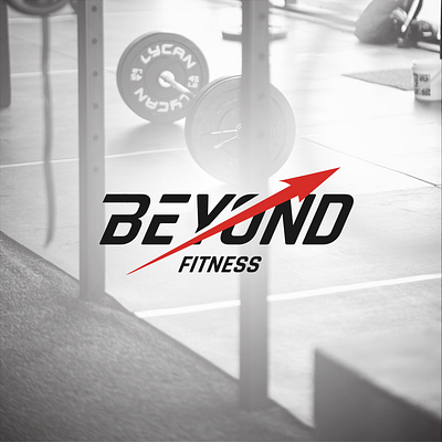 Beyond Fitness Logo Design arrow branding crossfit dynamic logo energy fit logo fitness fitness logo graphic design gymlogo minimalist sport sportlogo training typography workout