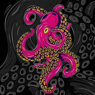 The octopus animation design graphic design illustration indonesia vector