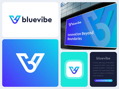 BlueVibe Logo b + v Letter logo concept 99designs b b logo b v logo best logo 2024 branding creative gradient lettermark logo logo trend logodesign modern logo monogram overlaping standout unique upwork v wordmark