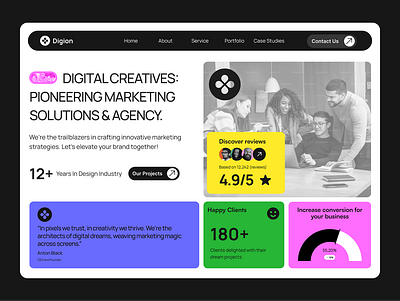 Modern Hero Header for Design Agency 2024 agency header header hero hero header interface modern modern header modern ui neel neel litoriya neelpari saloni ui ui design ux web website