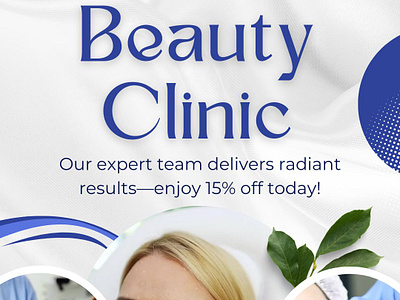 Blue and White Modern Beauty Clinic ads ads animation banner facebook ads graphic design motion graphics poster product adds social media ads video ads