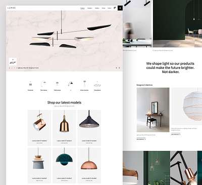 Lucent homepage lightning lightning store product shop ui webdesign wordpress