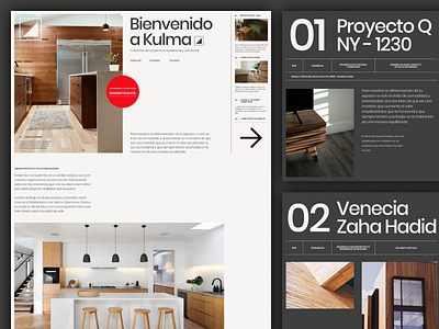 Interior Design UI - Kulma Carpentry black ui interior design landing page swiss design typography ui ux website