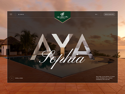 D2 / Aya Sophia Villa Hero dailyui design freelance freelance designer hotel ui ui design ux web design