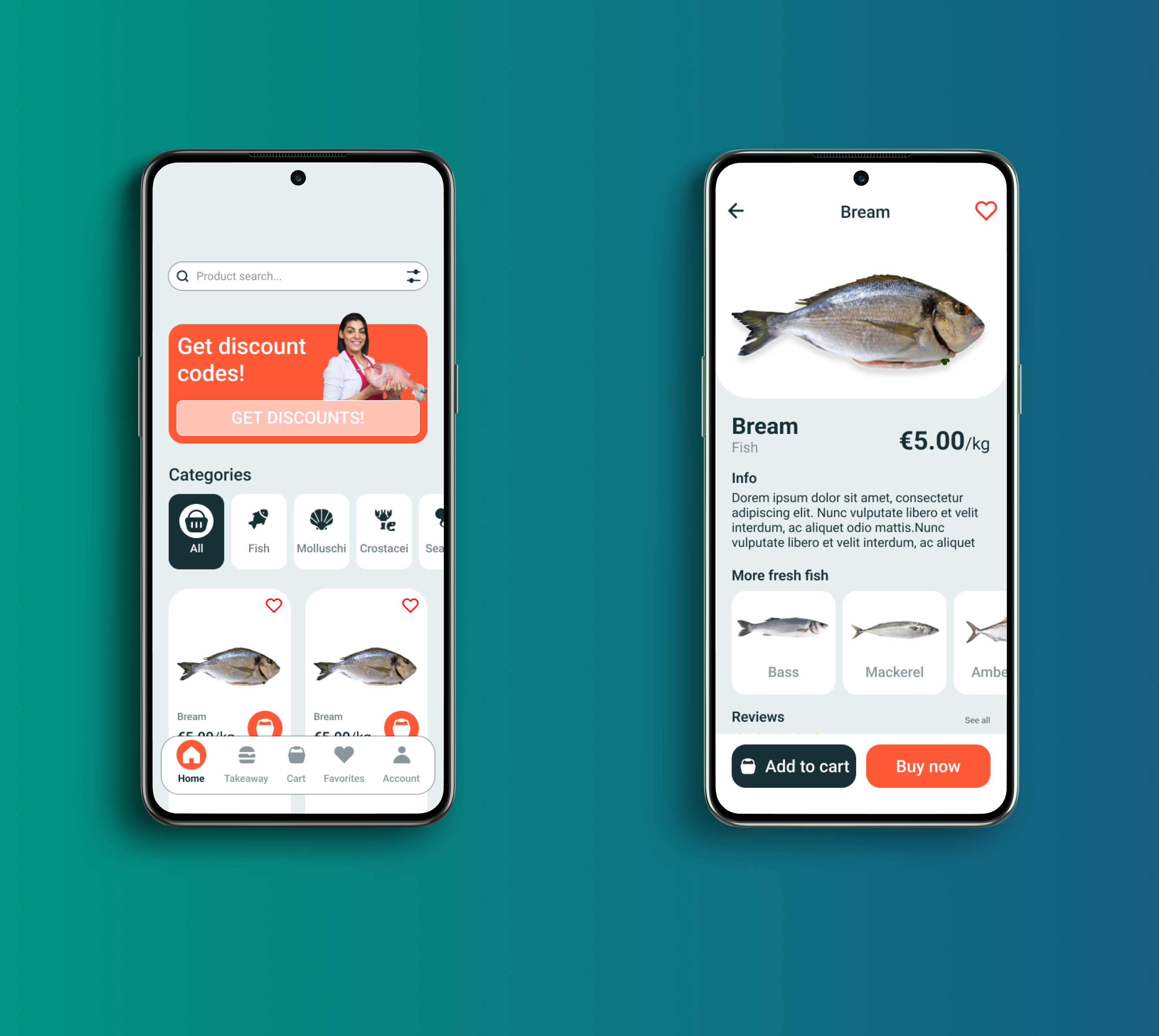 Fresh & Fast - Online Fish Market App app design graphic design ui ux
