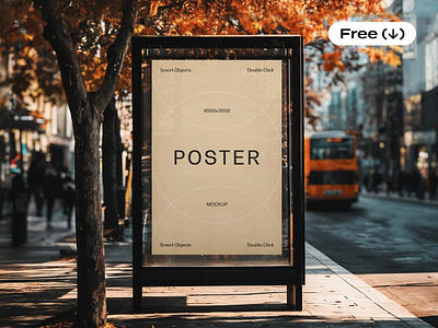 Bus Stop Poster Mockup ad advertising banner billboard bus bus stop download free freebie mockup outdoor photoshop pixelbuddha poster psd signboard stop street template