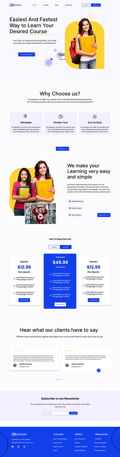 Hi guys i Design an E-Learning web site i called it Edokate ui