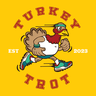 Turkey Trot branding graphic design illustration shirt design