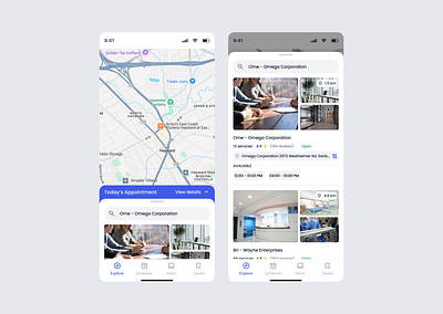 Explore Different places in the Mobile App app clean events interface map maps minimal minimalism mobile mobile app navigation product design route saas saas design ui uiux user interface ux