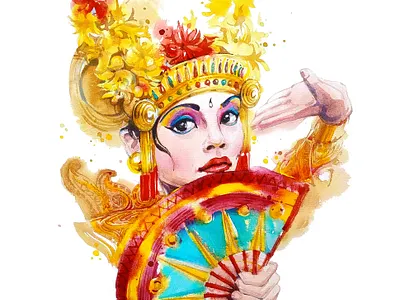 Bali fashion illustration fashion sketch graphic design illustration portrait watercolor watercolor illustration