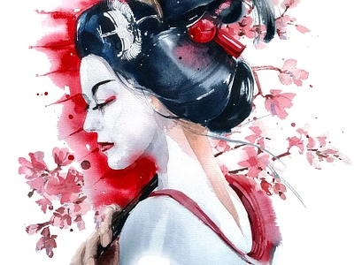 Japan fashion illustration fashion sketch graphic design illustration portrait watercolor watercolor illustration