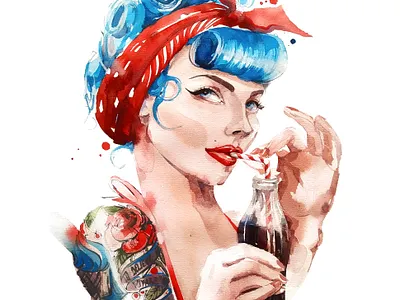 USA fashion illustration fashion sketch graphic design illustration portrait watercolor watercolor illustration