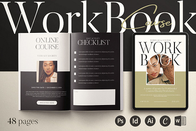 Workbook Creator Template CANVA coach workbook coaching template creator kit ebook ebook cover email marketing guidebook magazine masterclass online education questionnaire template resource library road map lead magnet strategic management success story page training course webinar workbook workbook course workbook creator worksheet template