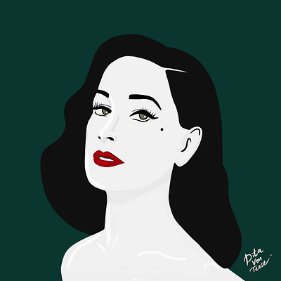 Dita Von Teese artwork design digital art digital illustration dita von teese flat design graphic design graphicdesign illustration minimal illustration portrait illustration vector