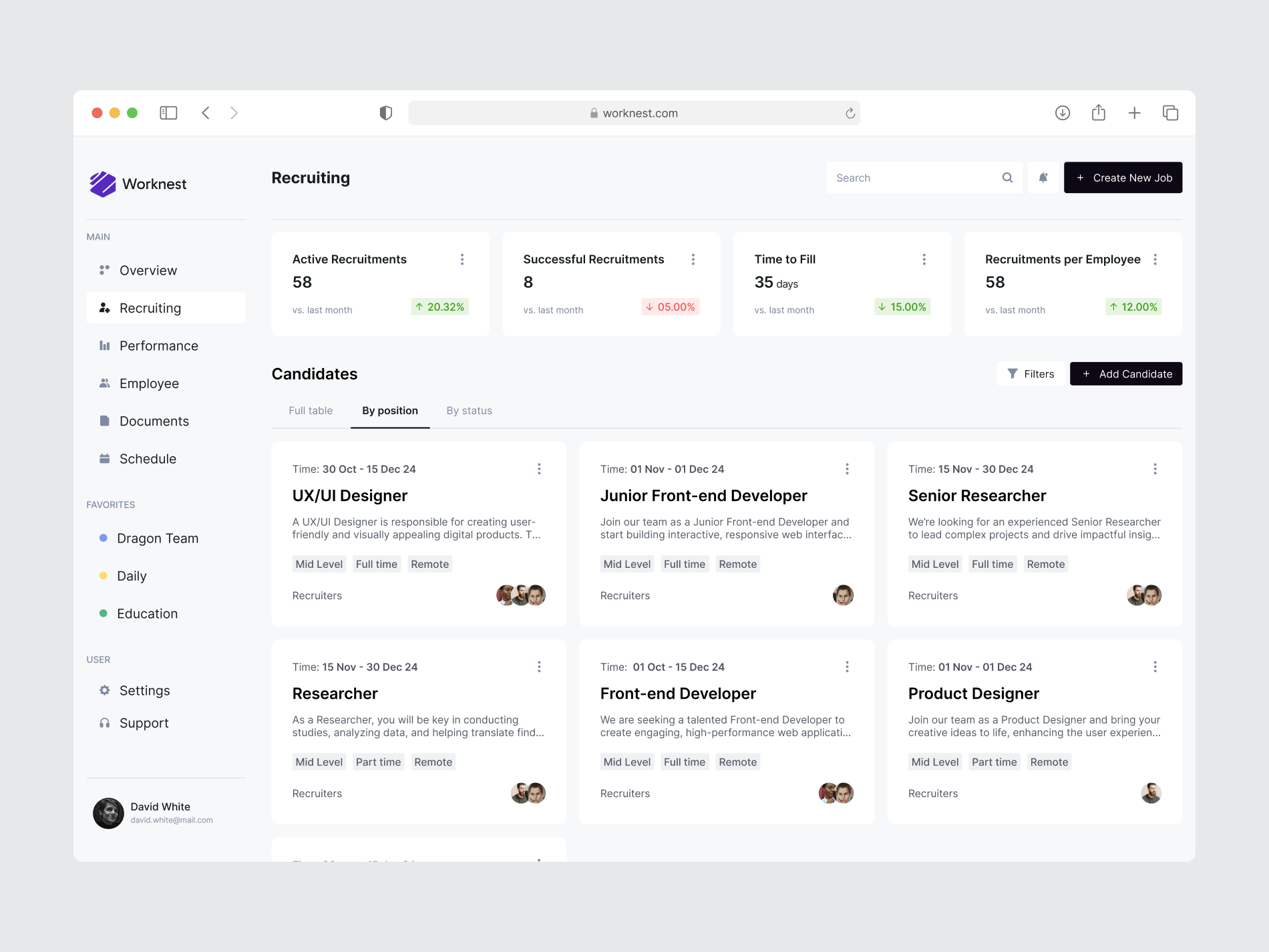 HR Web Application by Marta Buchner for EL Passion on Dribbble