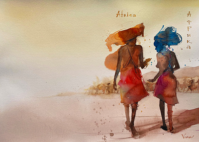 Africa graphic design illustration painting travel illustration watercolor watercolor illustration