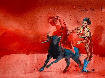 Spain fashion illustration graphic design illustration portrait watercolor watercolor illustration