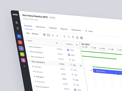 Schedule - Gantt Chart chart dashboard gantt schedule ui ux webapp