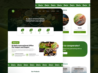 Landing Page - EL Dalia International Company agriculture graphic design herbs landing page logo seeds spices ui user experience user interface ux