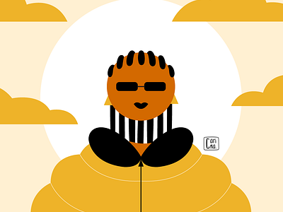 Yellow vibes character design illustration sun vector illustration