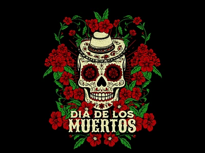 Sugar skull (Day of the dead) day of the dead dia de los muertos graphic design illustration product design retro sugar skull t shirt design typography vector