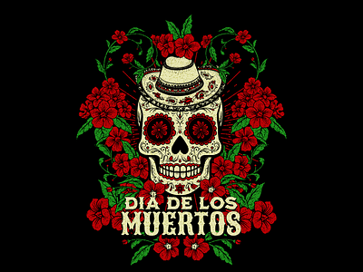 Sugar skull (Day of the dead) day of the dead dia de los muertos graphic design illustration product design retro sugar skull t shirt design typography vector