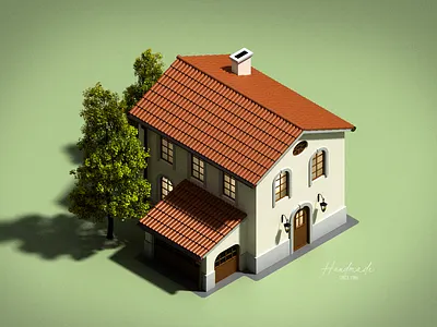 Isometric House 3d blender design icon illustration isometric
