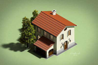 Isometric House 3d blender design icon illustration isometric